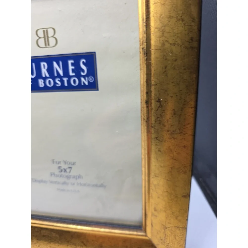 2 Burnes of Boston 5x7 Gold Border Photo Picture Frames New Made In USA Pair
